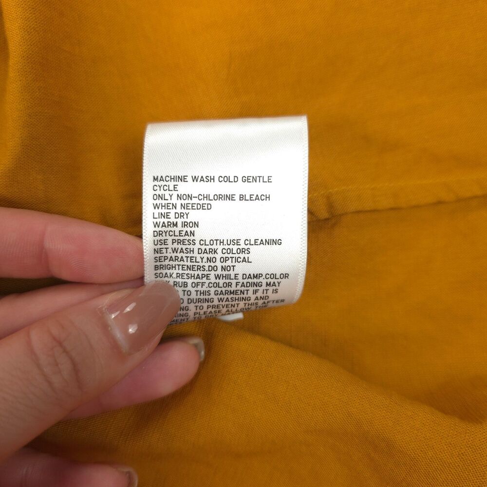 NEW Uniqlo Linen Open Collar Short-Sleeve Shirt Minimal Lagenlook Boho VSCO Boxy - Picture 7 of 7
